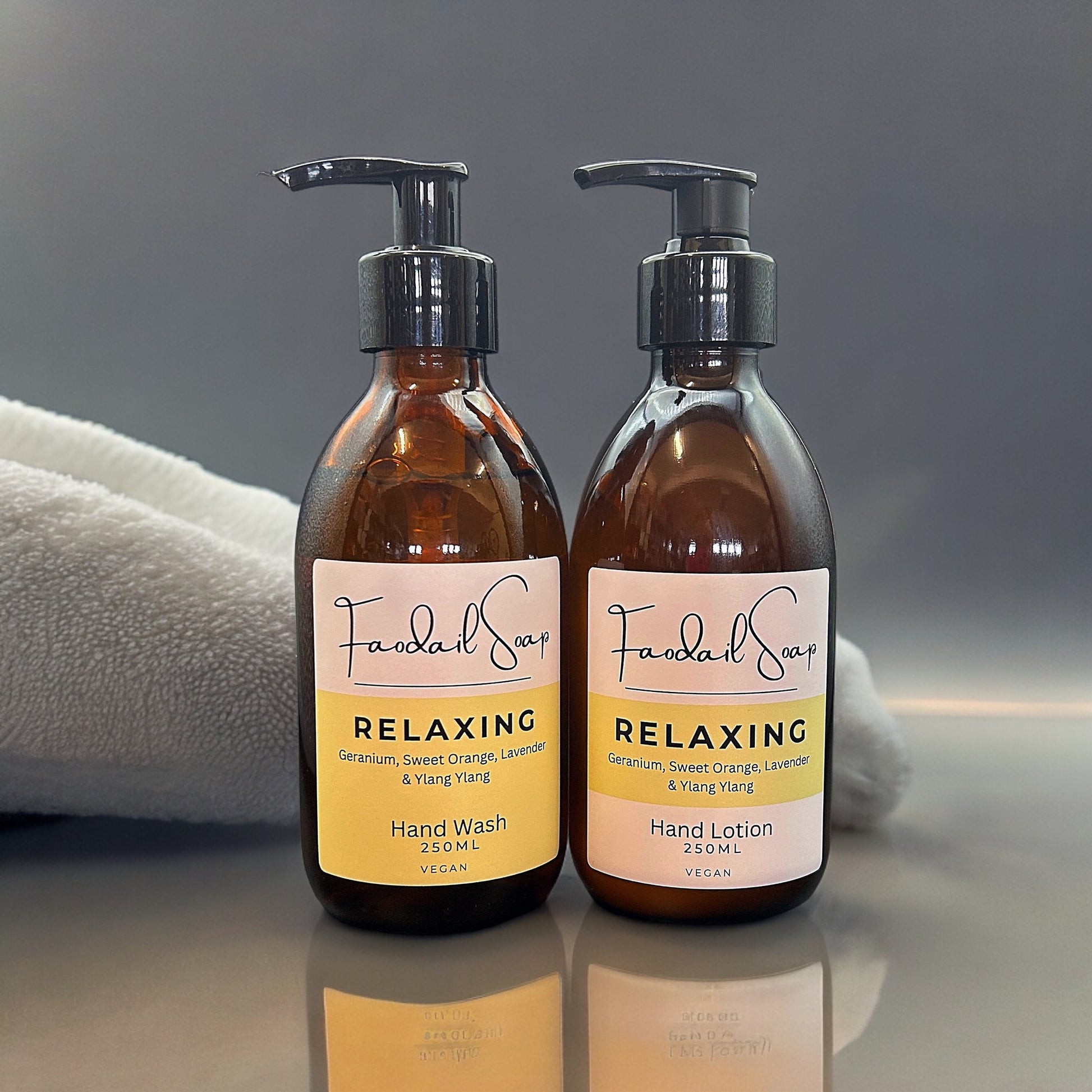 Relaxing hand wash and lotion