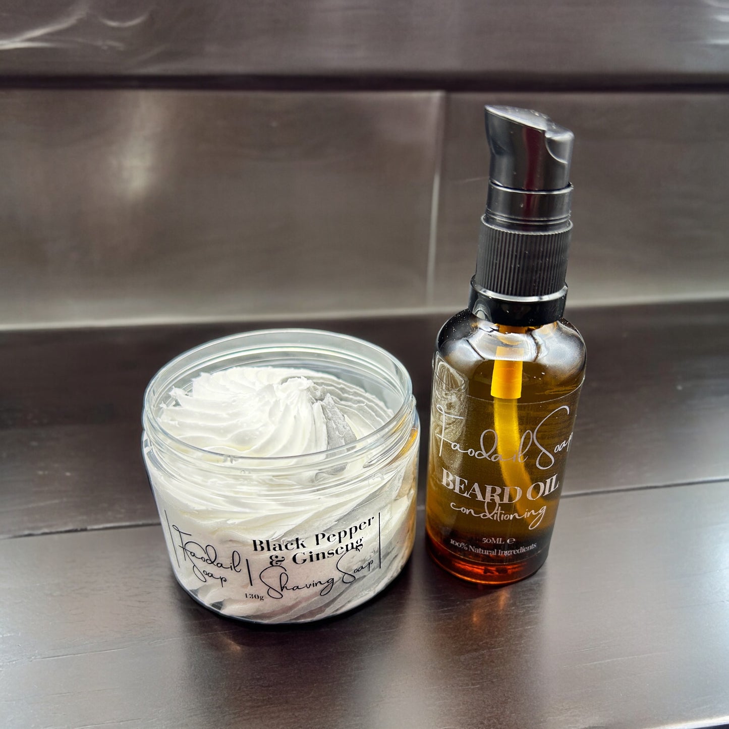 Shaving soap and beard oil 