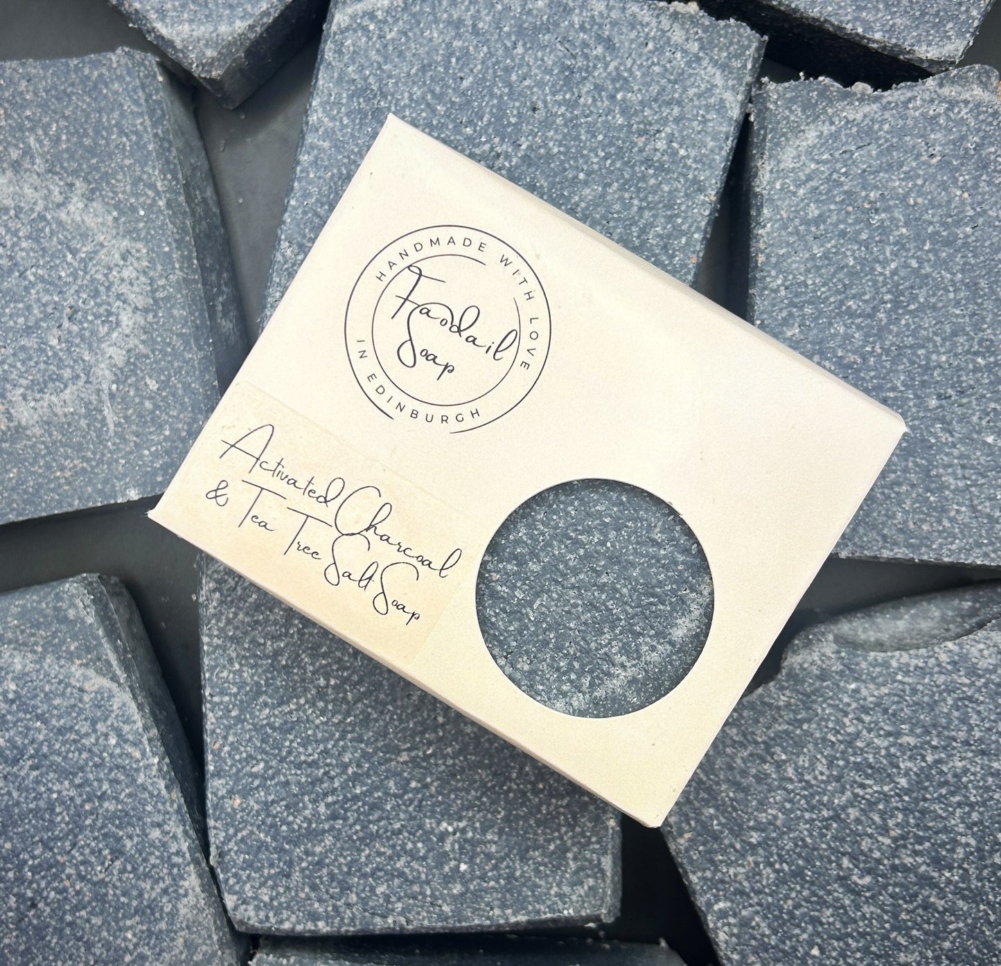 Activated charcoal salt soap bar 