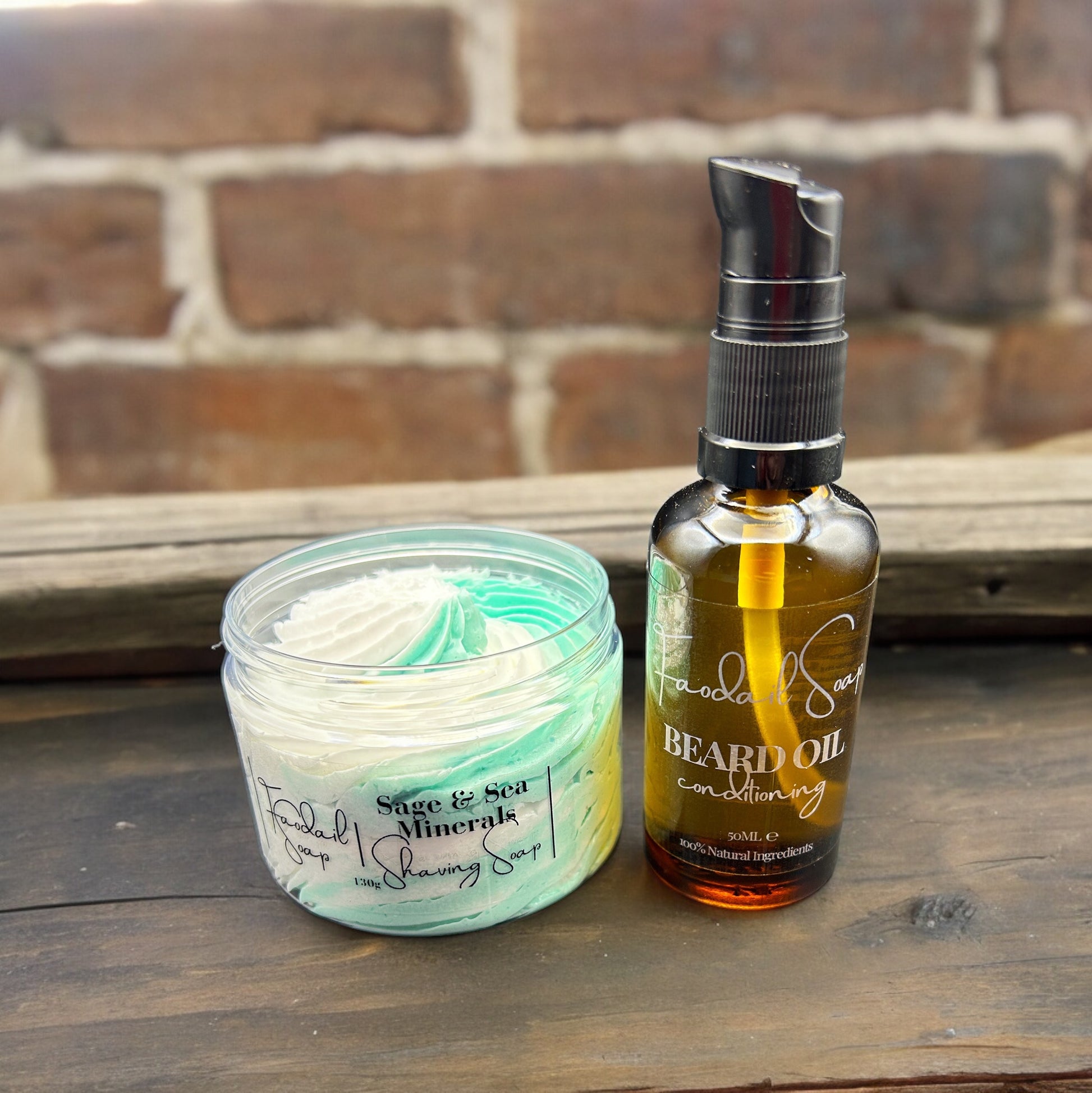 Shaving soap and beard oil 